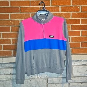 Large color block pink Victoria's secret 3/4 zip